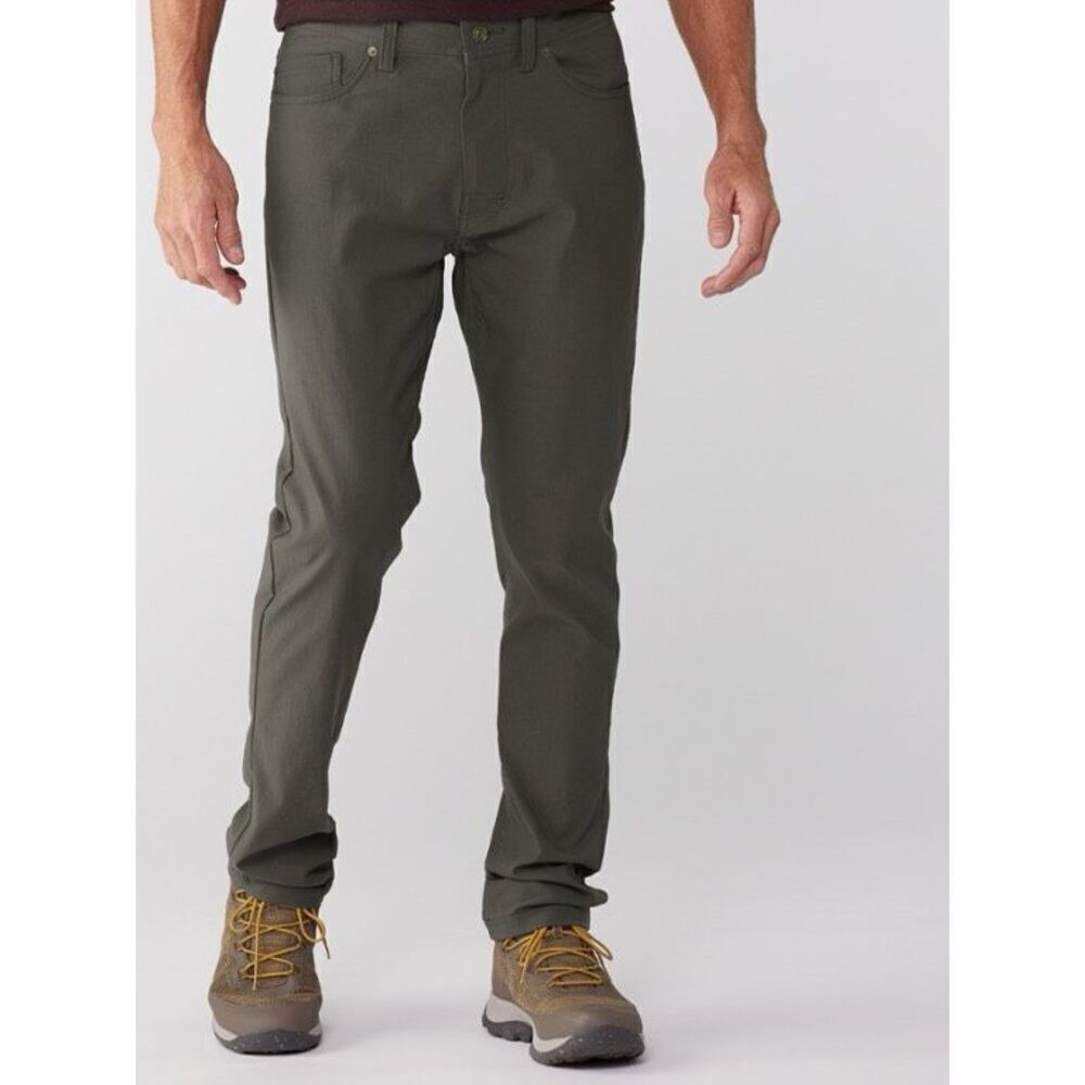 prAna Mens Brion Slim Pants II Dark Iron Sz 36 Stretch Hiking
